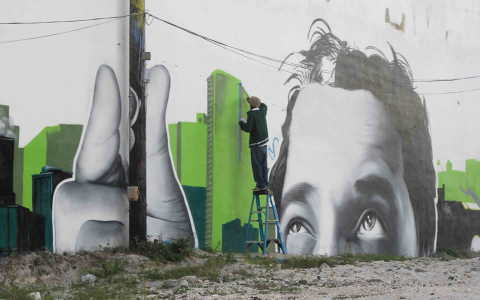 Miami - The  Wynwood industrial area has become an open air art gallery